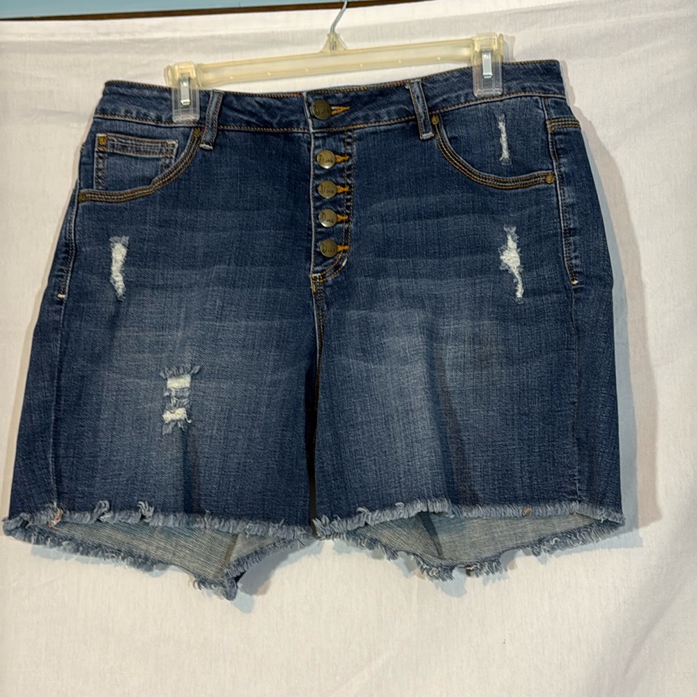 Jag Dark Blue Distressed Jean Shorts